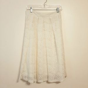 Off white lace midi skirt